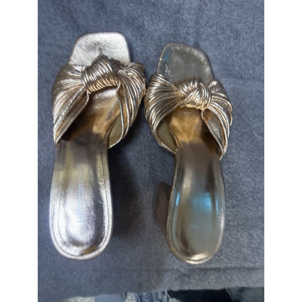 Jeffrey Campbell High Block Heel Gold Metallic Sandal Women Size 8 - Picture 2 of 7